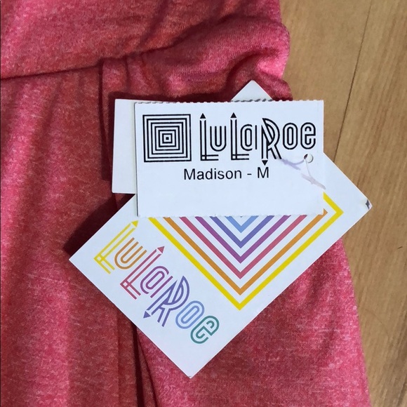 Coral Lularoe Madison Skirt with pockets - Picture 2 of 4